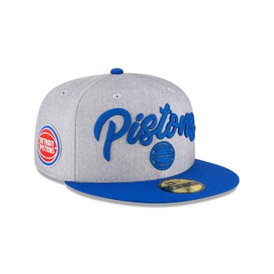 Grey Detroit Pistons Hat - New Era NBA NBA Draft 59FIFTY Fitted Caps USA6743598